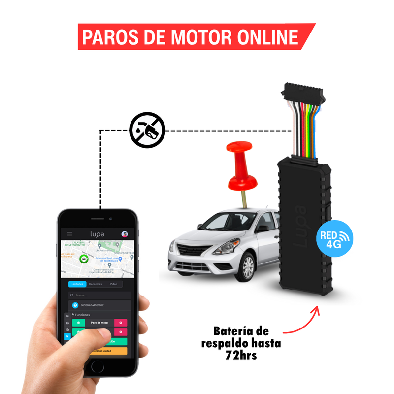 GPS Vehicular + Envío GRATIS + Garantía de 10 Años + Paros de Motor (único pago)
